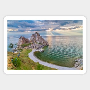 Shaman Rock, Lake Baikal in Siberia, Russia Sticker